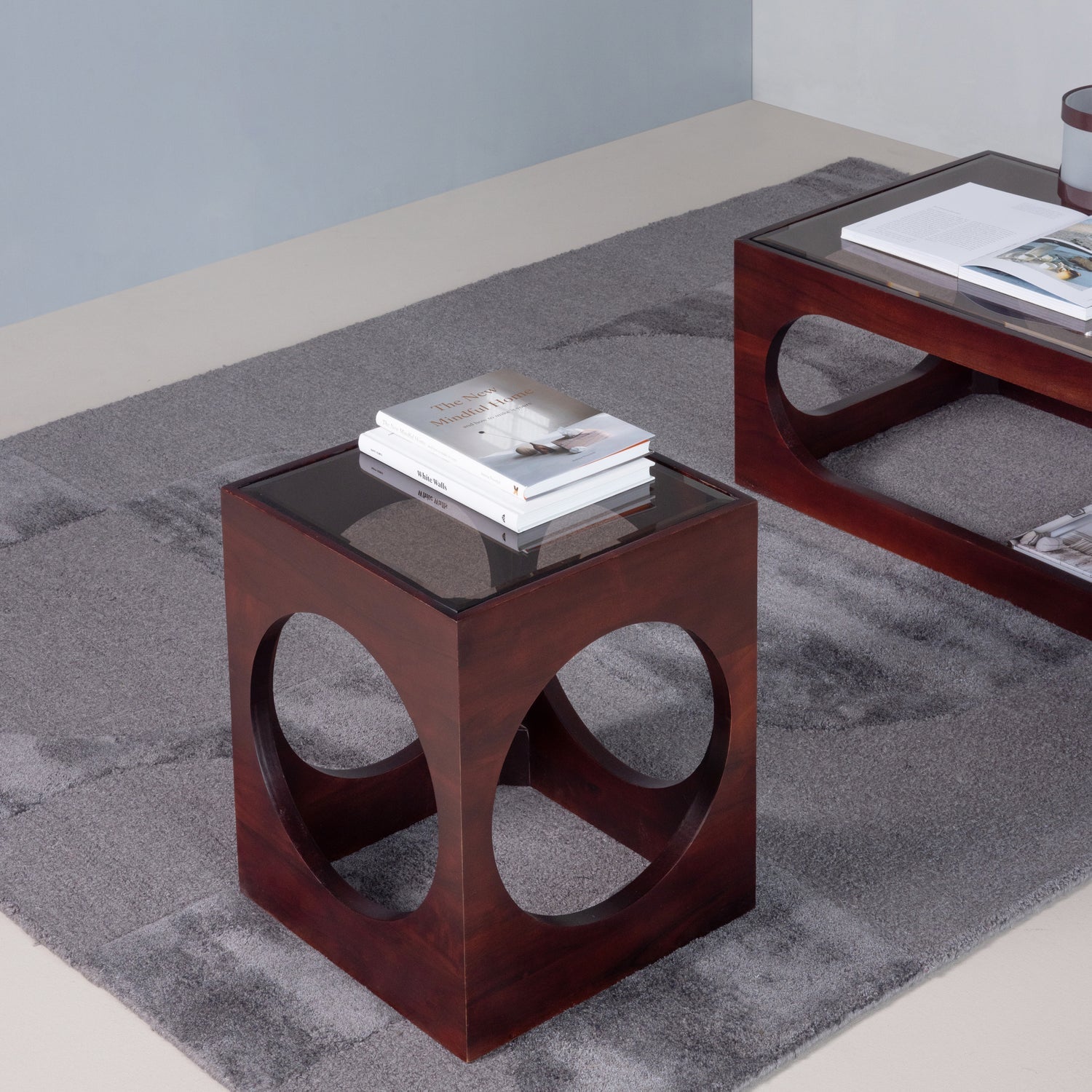 Trax Brown Acacia Wood Side Table