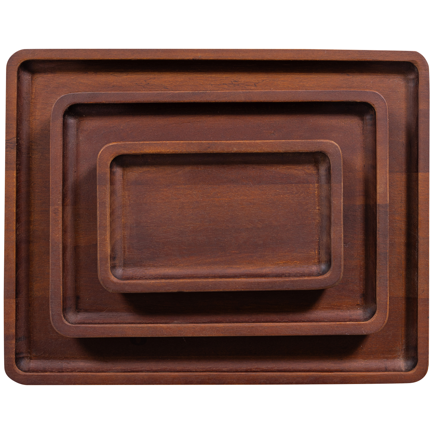 Trayla Brown Mango Wood Serving Tray (3/Set)