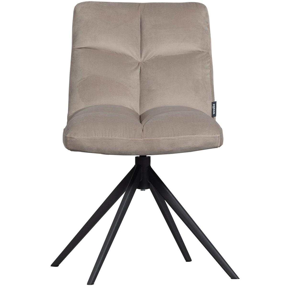 Vinny Sand Velvet Swivel Dining Chair