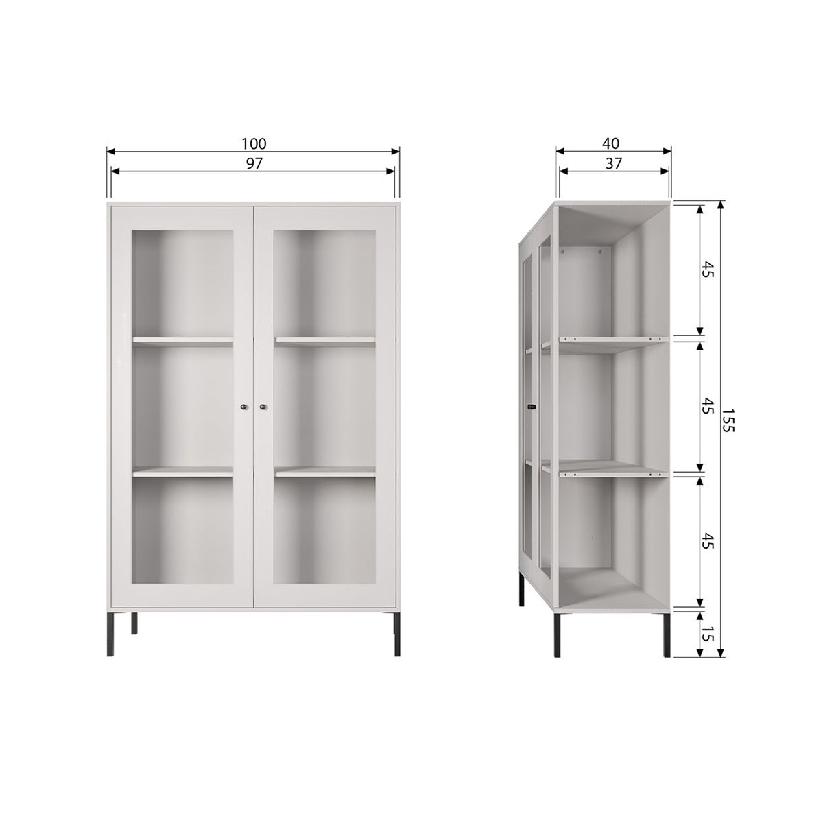 Xam Pine Display Cabinet