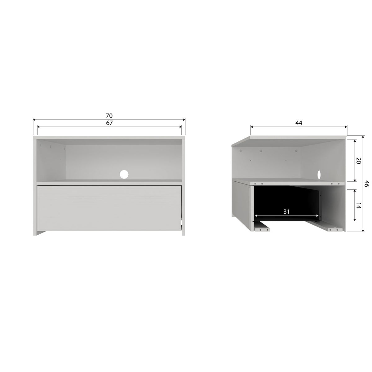 Yissa Pine Wood Drawer/Open Box TV Unit