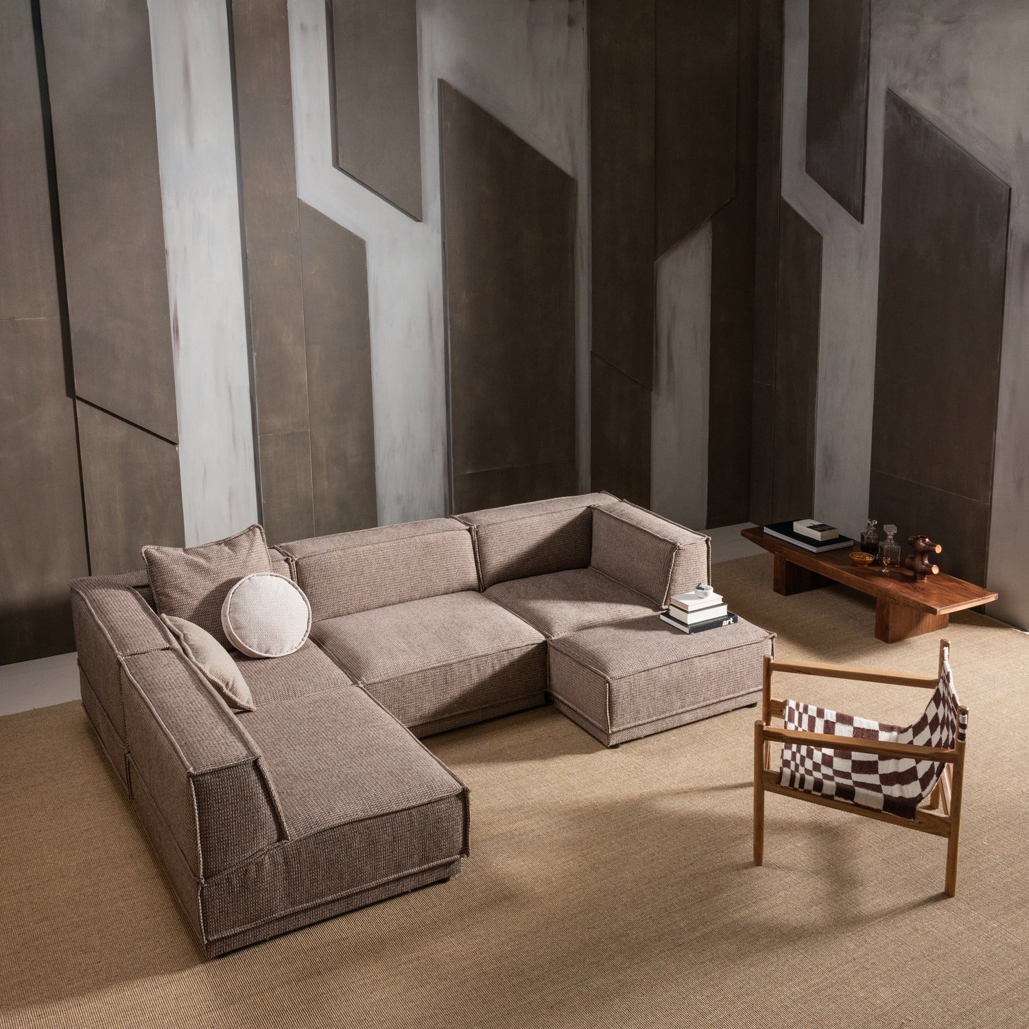 Zano Acacia Wood Armchair with Kelim Seat