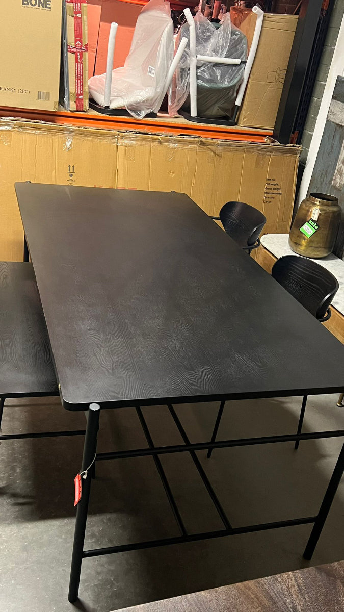 Ash Black Wood Dining Table (Outlet)
