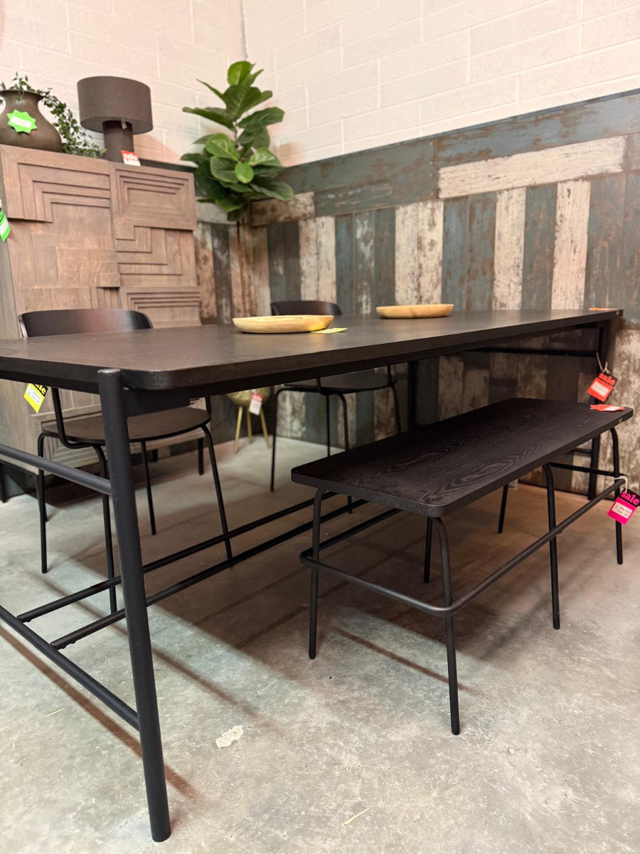 Ash Black Wood Bench (Outlet)