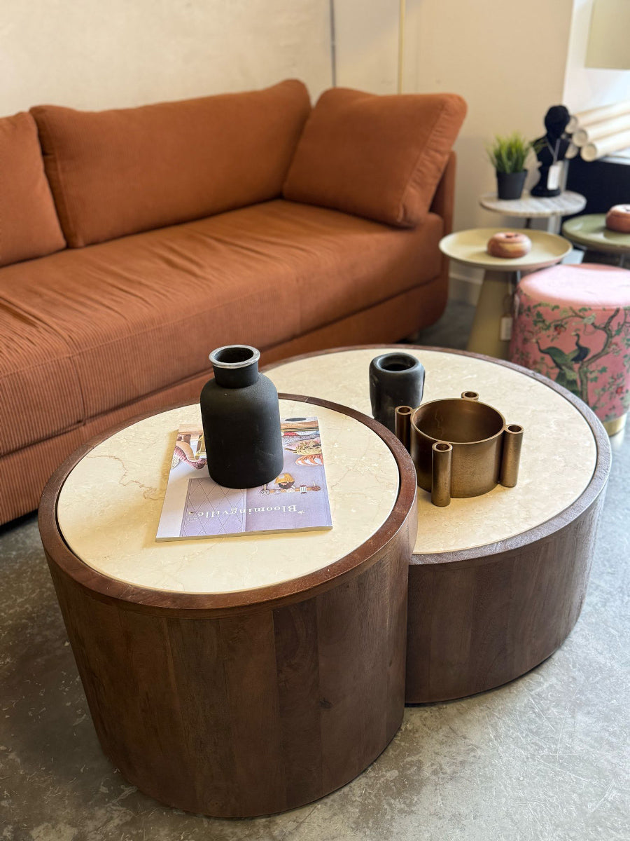 Hazel Marble/Mango Wood Coffee Table Set (Outlet)