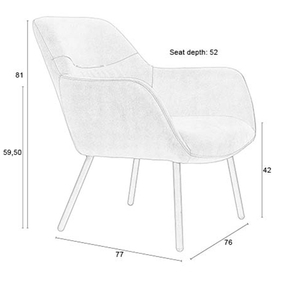 Dude Vintage Brown Lounge Chair