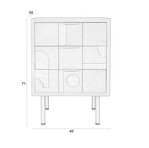 Funk Beige Bedside Table - WOO .Design
