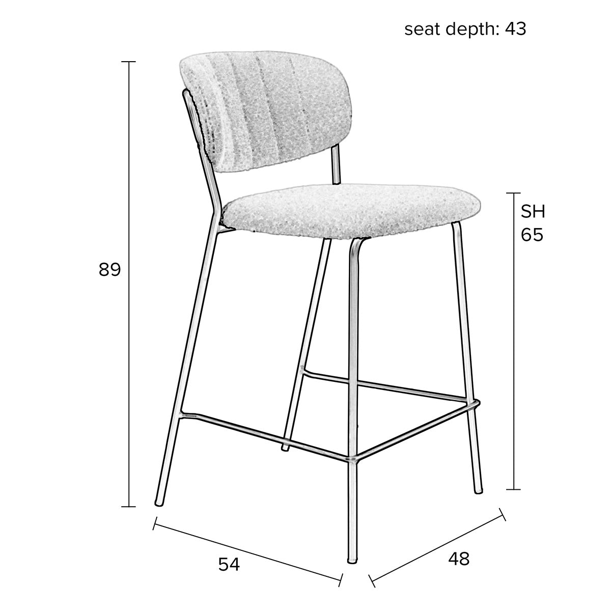 Jolien Boucle Counter Stool