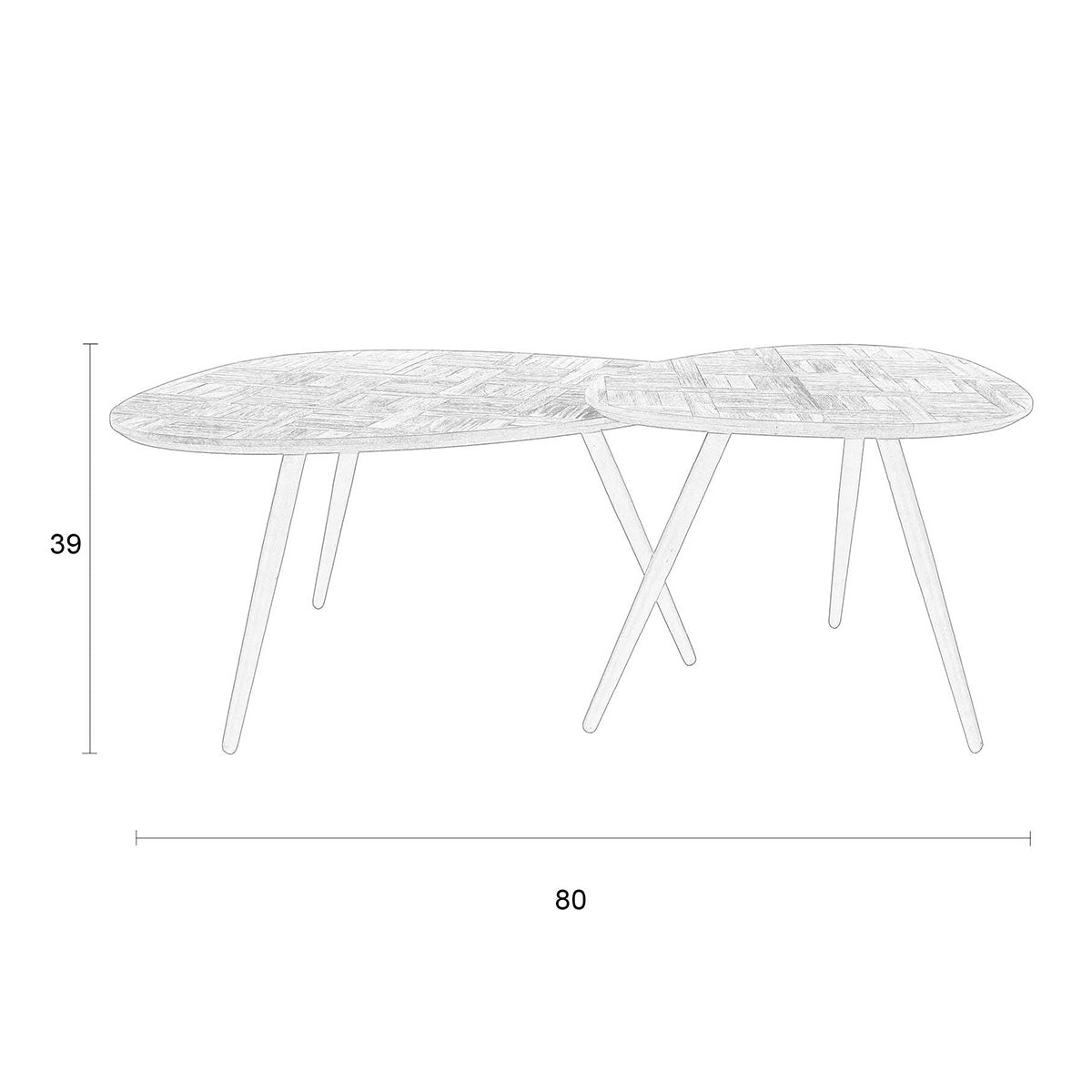 Pion Brown Coffee Table (2/Set)