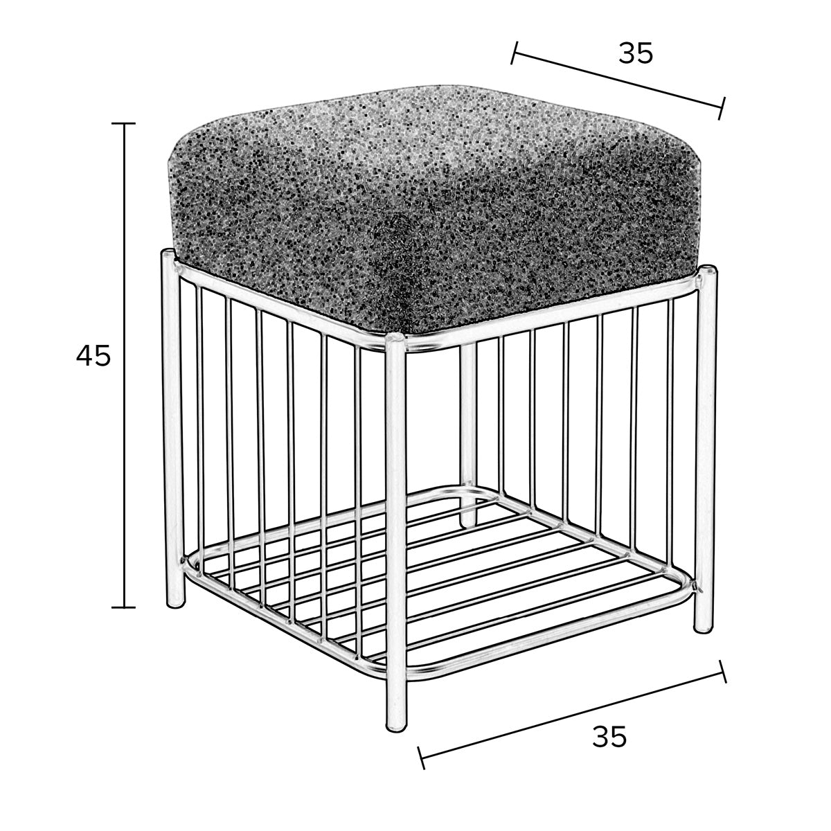Milou Suqare Stool - WOO .Design