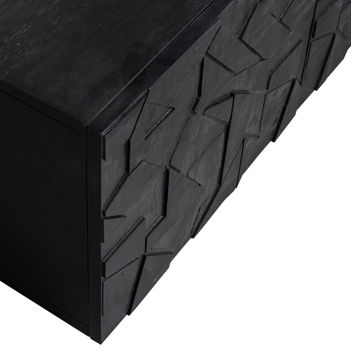 Counter Black Mango Wood TV Unit - WOO .Design