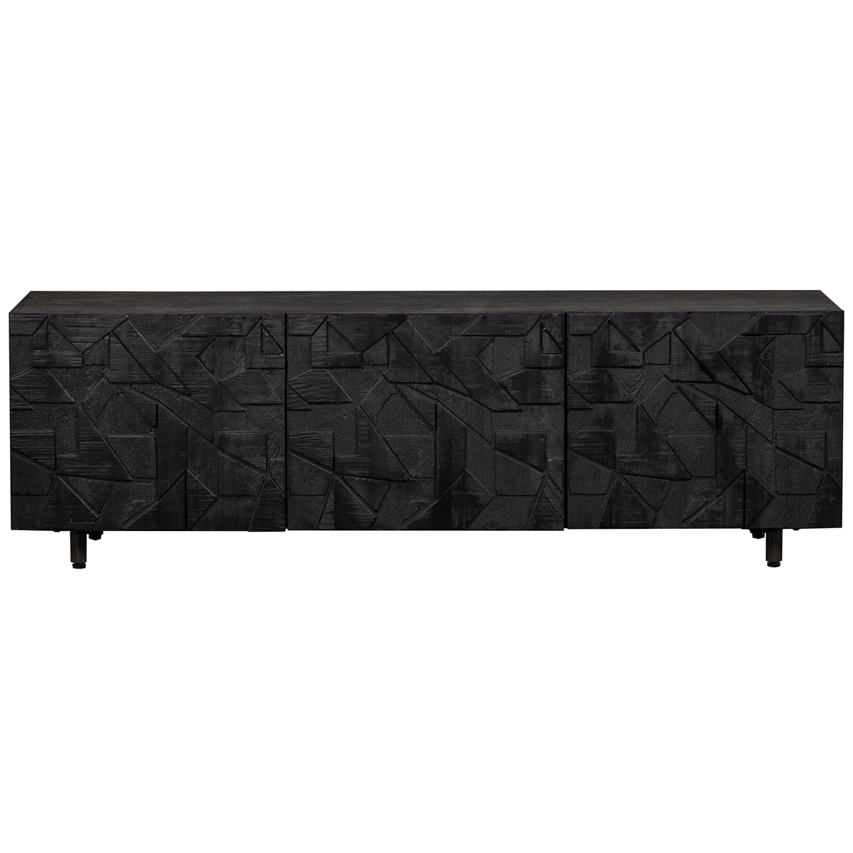 Counter Black Mango Wood TV Unit