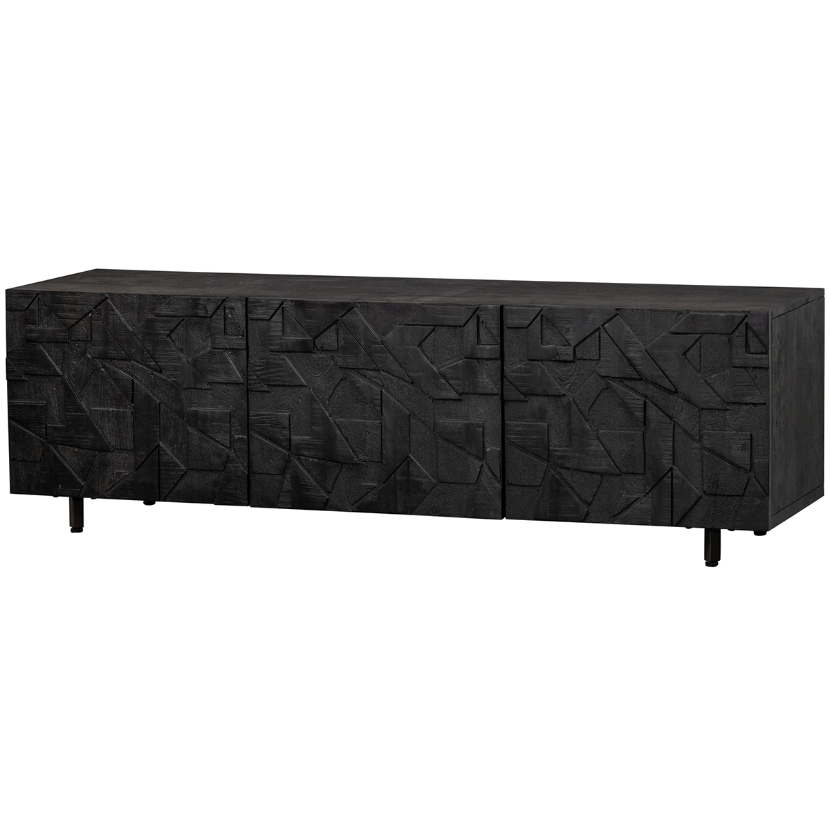 Counter Black Mango Wood TV Unit