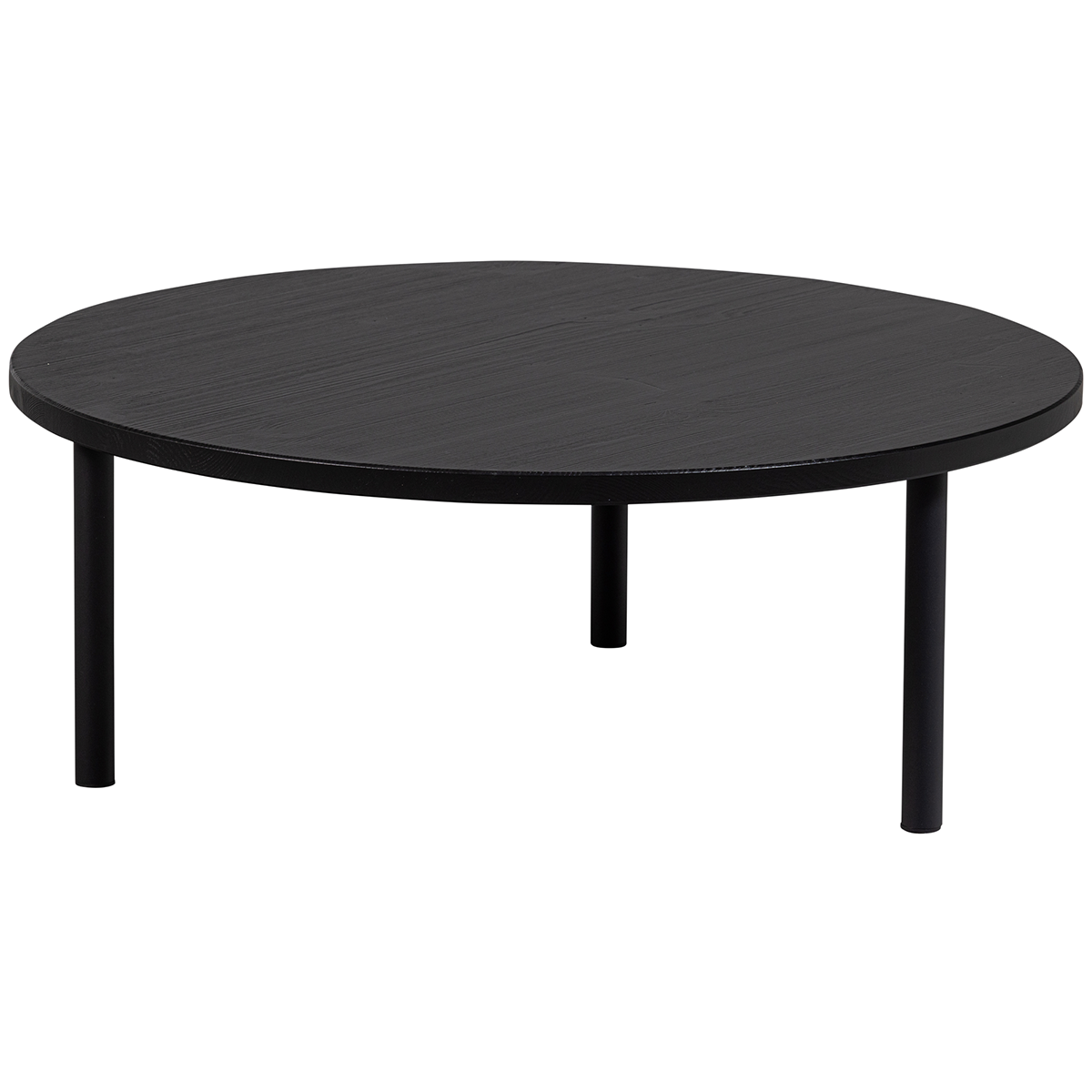 Laut Deep Black Pine Wood Round Coffee Table