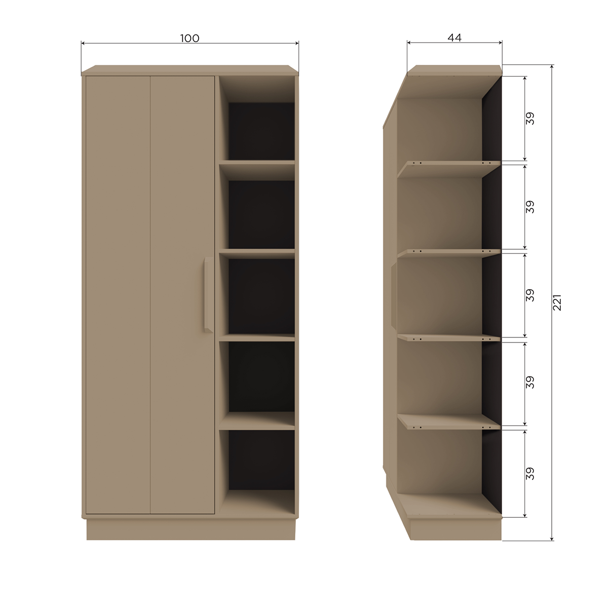 Lowen Mud Pine Wood Storage Cabinet - WOO .Design