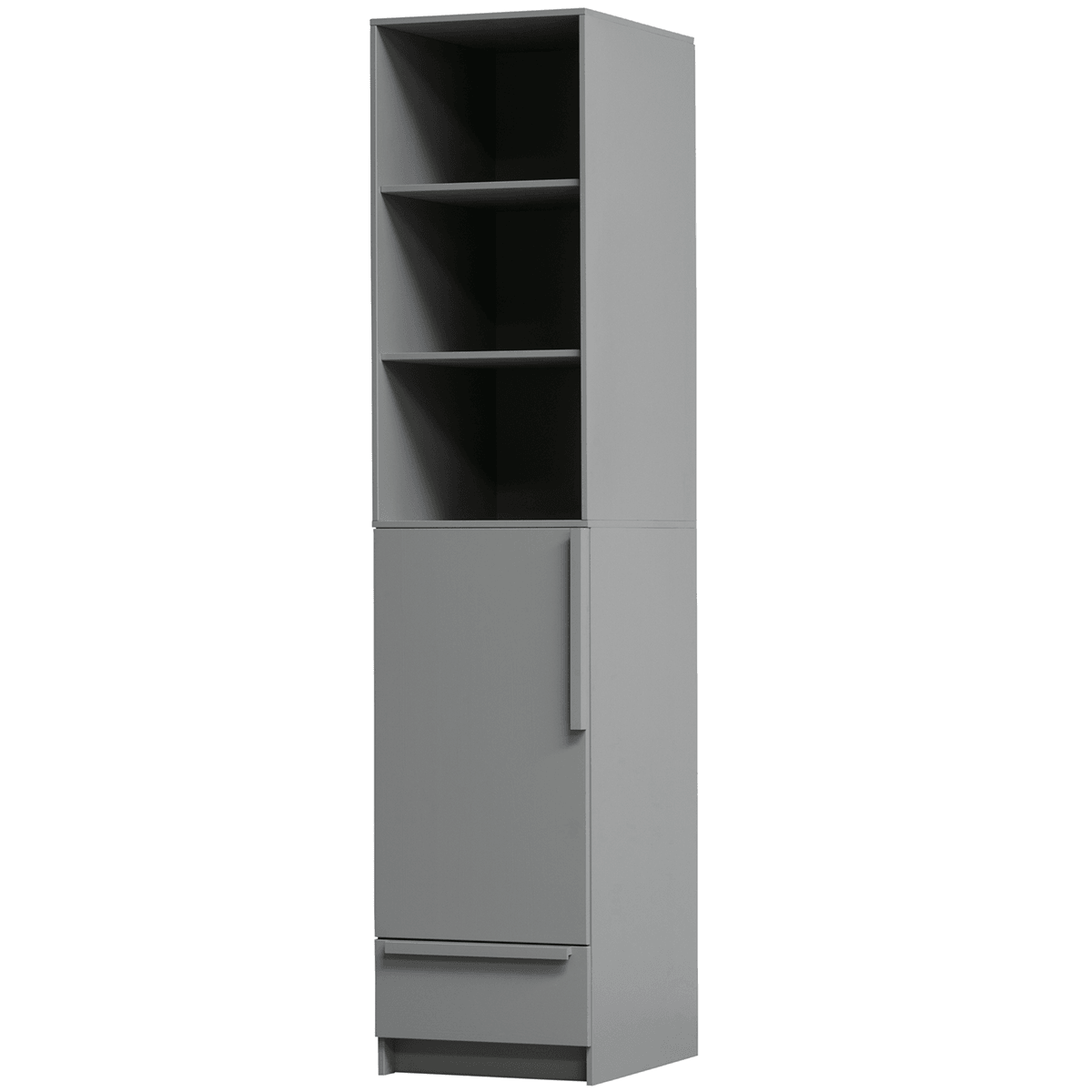 Pure Concrete Grey 1 Door Split Wardrobe - WOO .Design