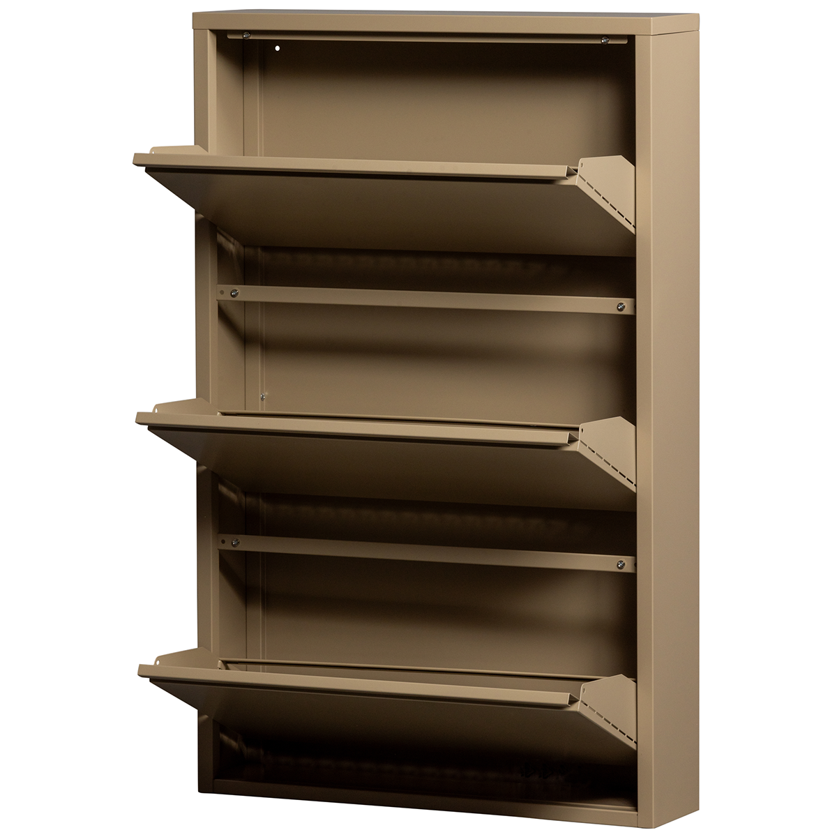 Sabine Metal 3 Compartment Shoe Cabinet - WOO .Design
