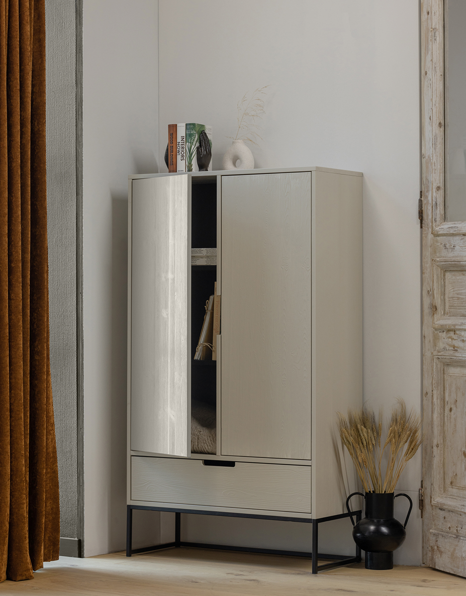 Silas Dust Pine Wood 2 Doors Cabinet - WOO .Design