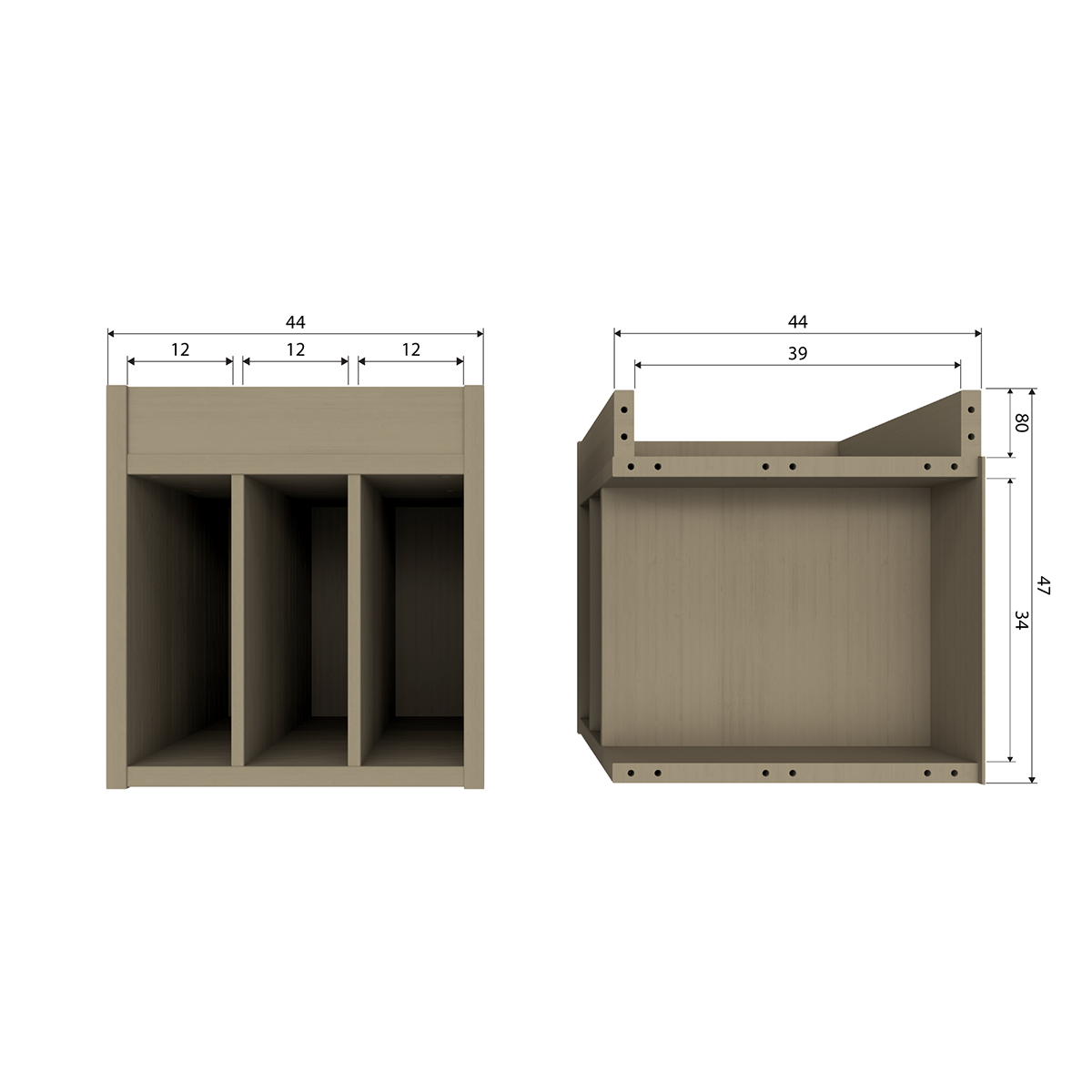 Turner Mud Pine Wood Record Cabinet - WOO .Design