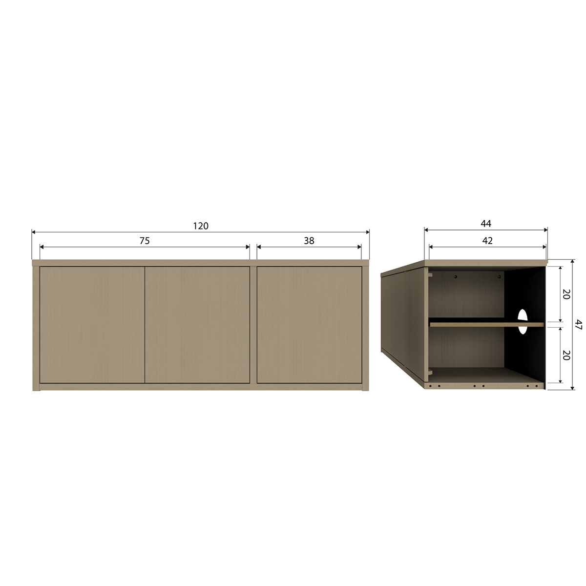 Turner Mud Pine Wood TV Unit