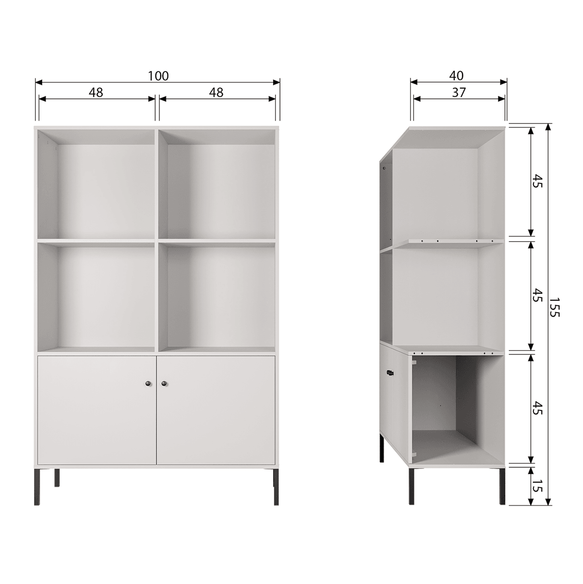 Xam Cloud Grey Pine Open Cabinet - WOO .Design