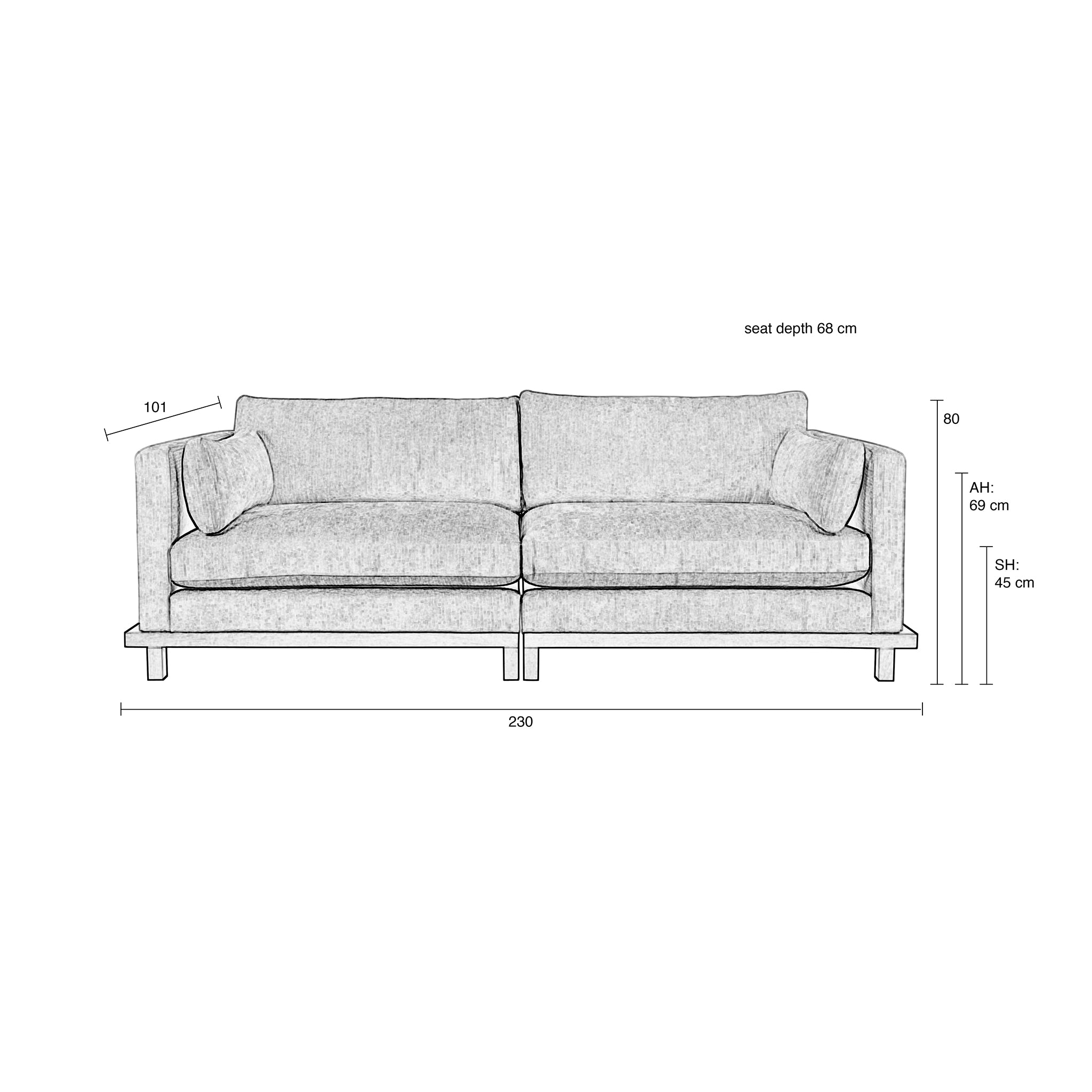 Blossom Trregular Stripe 3 Seater Sofa
