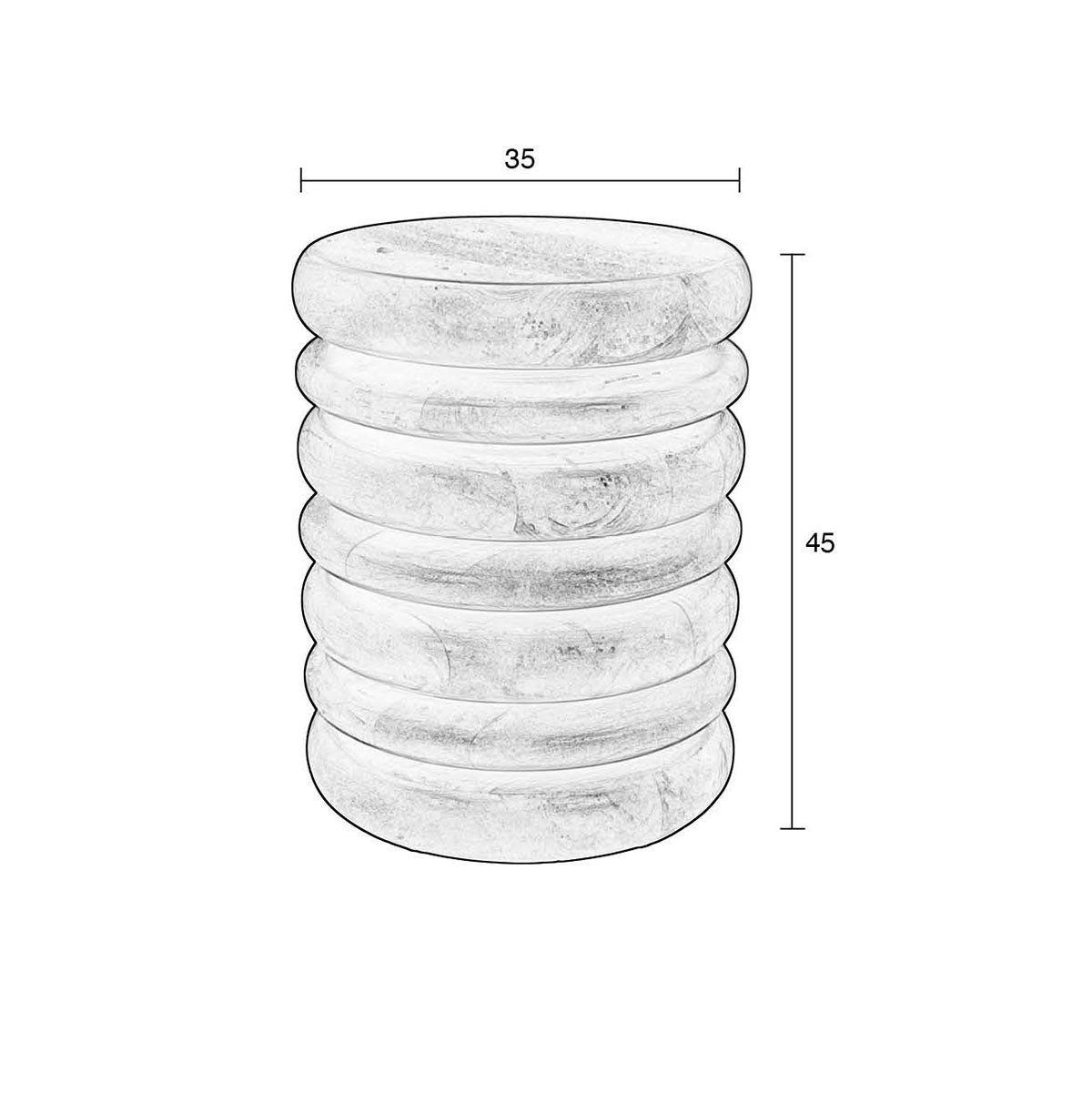 Disc Mango Wood Stool - WOO .Design