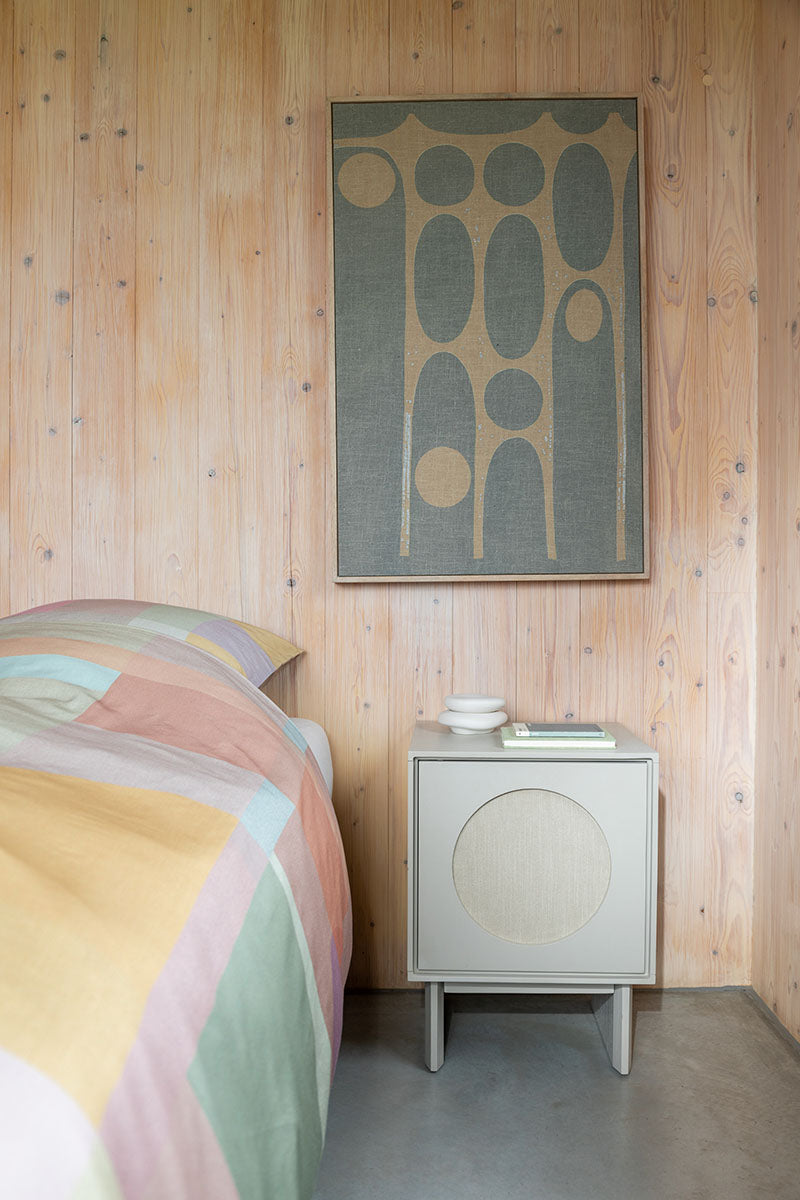 Twin Beige Bedside Table