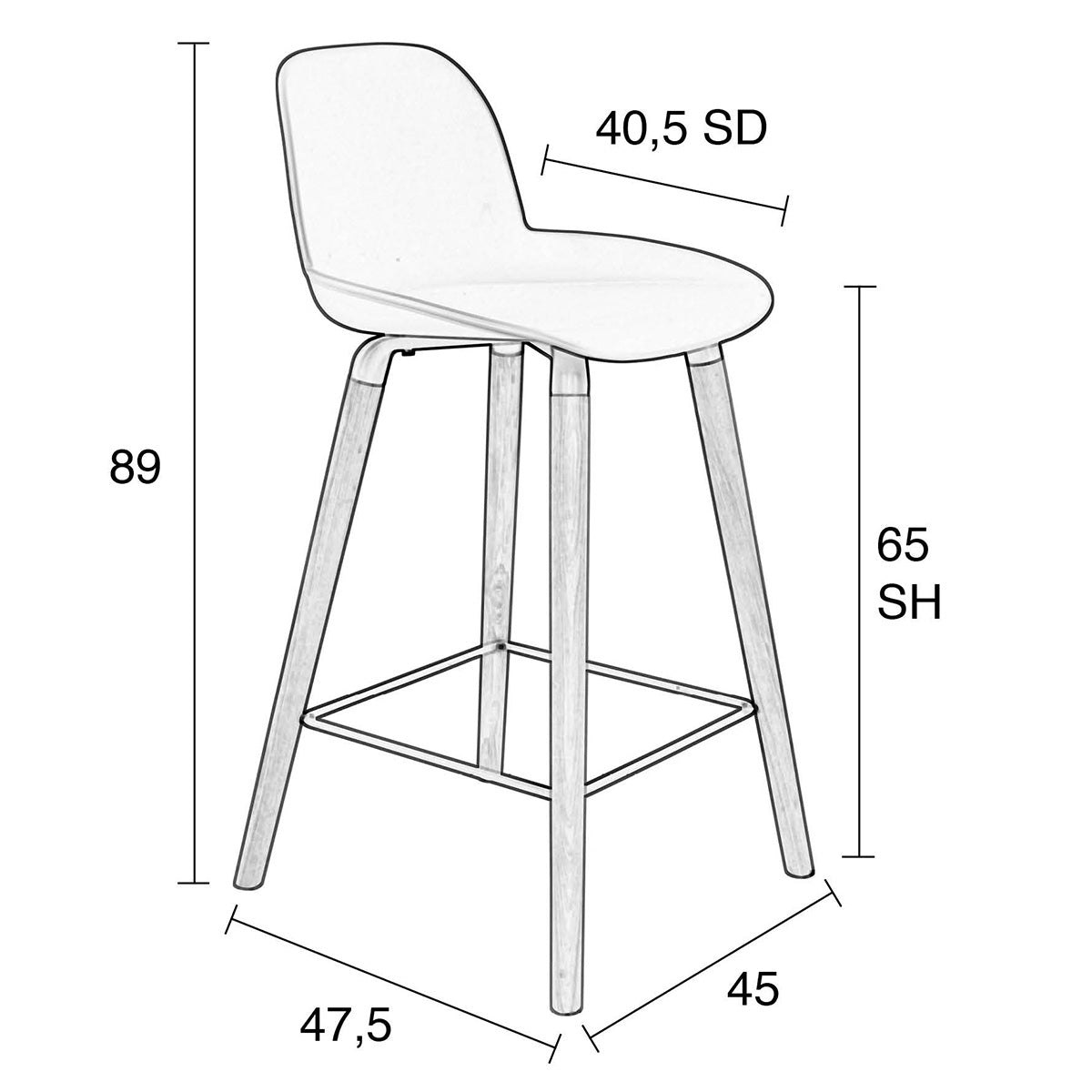 Albert Kuip Counter Stool (2/Set)
