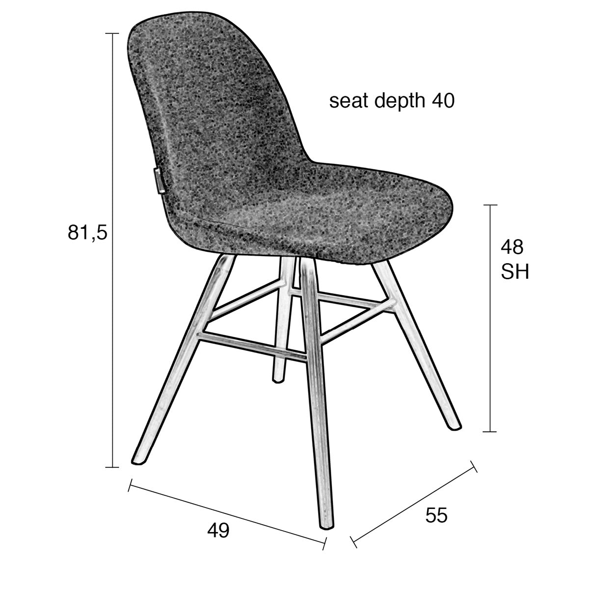 Albert Blue Kuip Soft Chair 2/Set (Outlet)