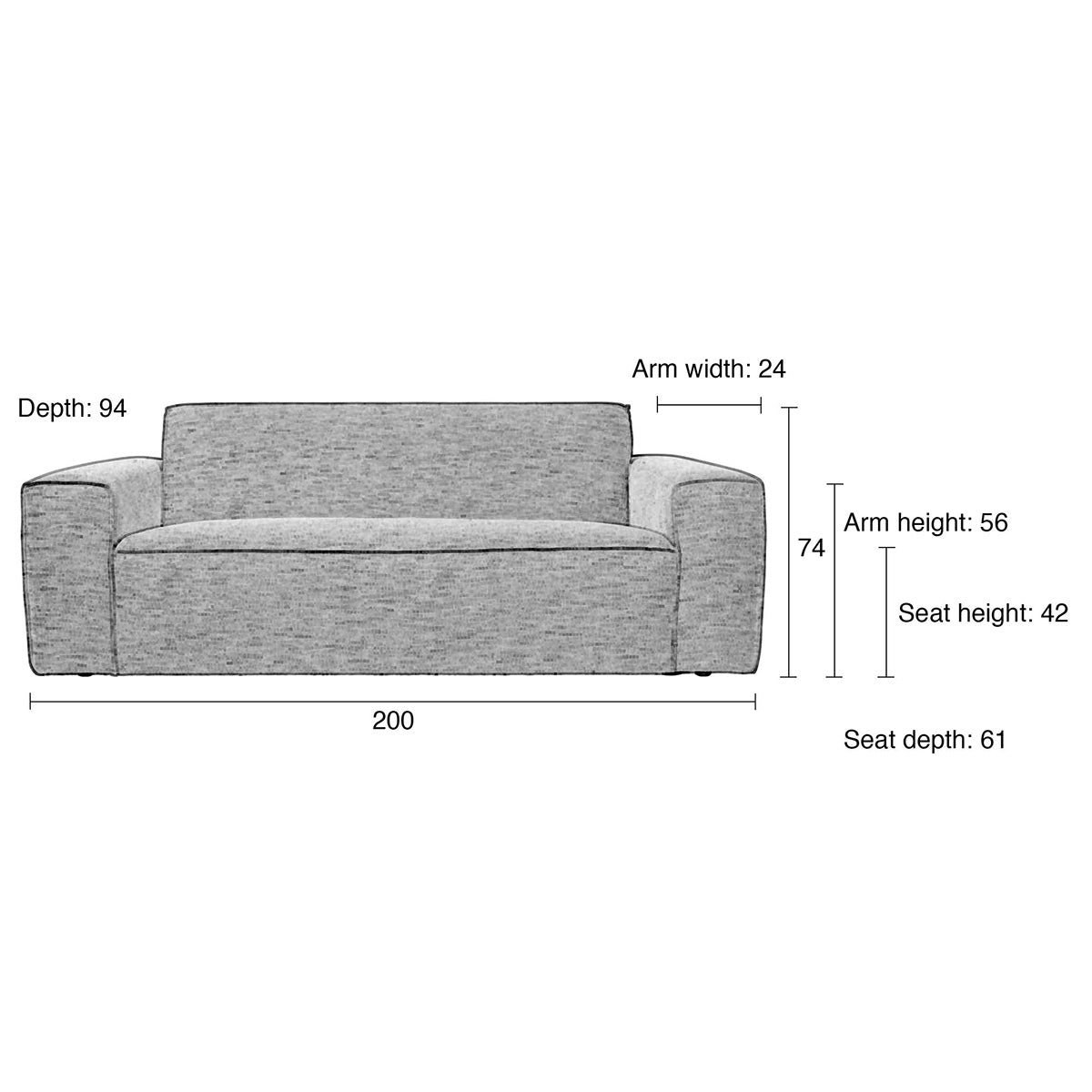 Bor 2.5 Seater Sofa