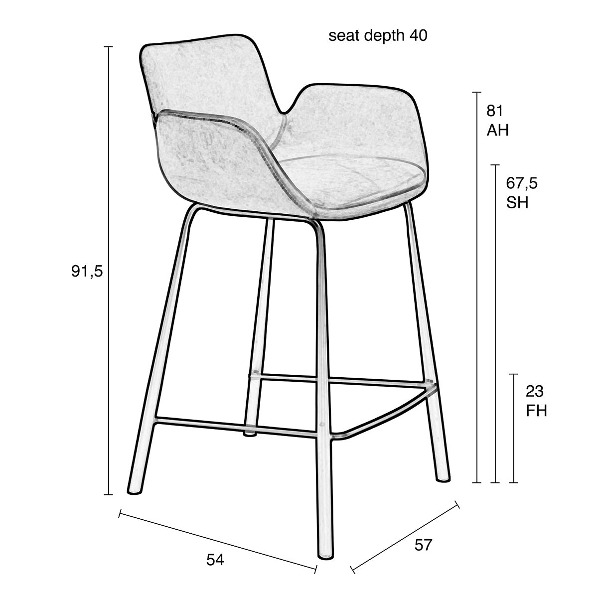 Brit LL Counter Stool