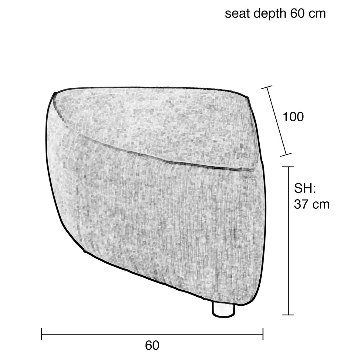 Hunter Navy Pie Pouf Left Element Sofa