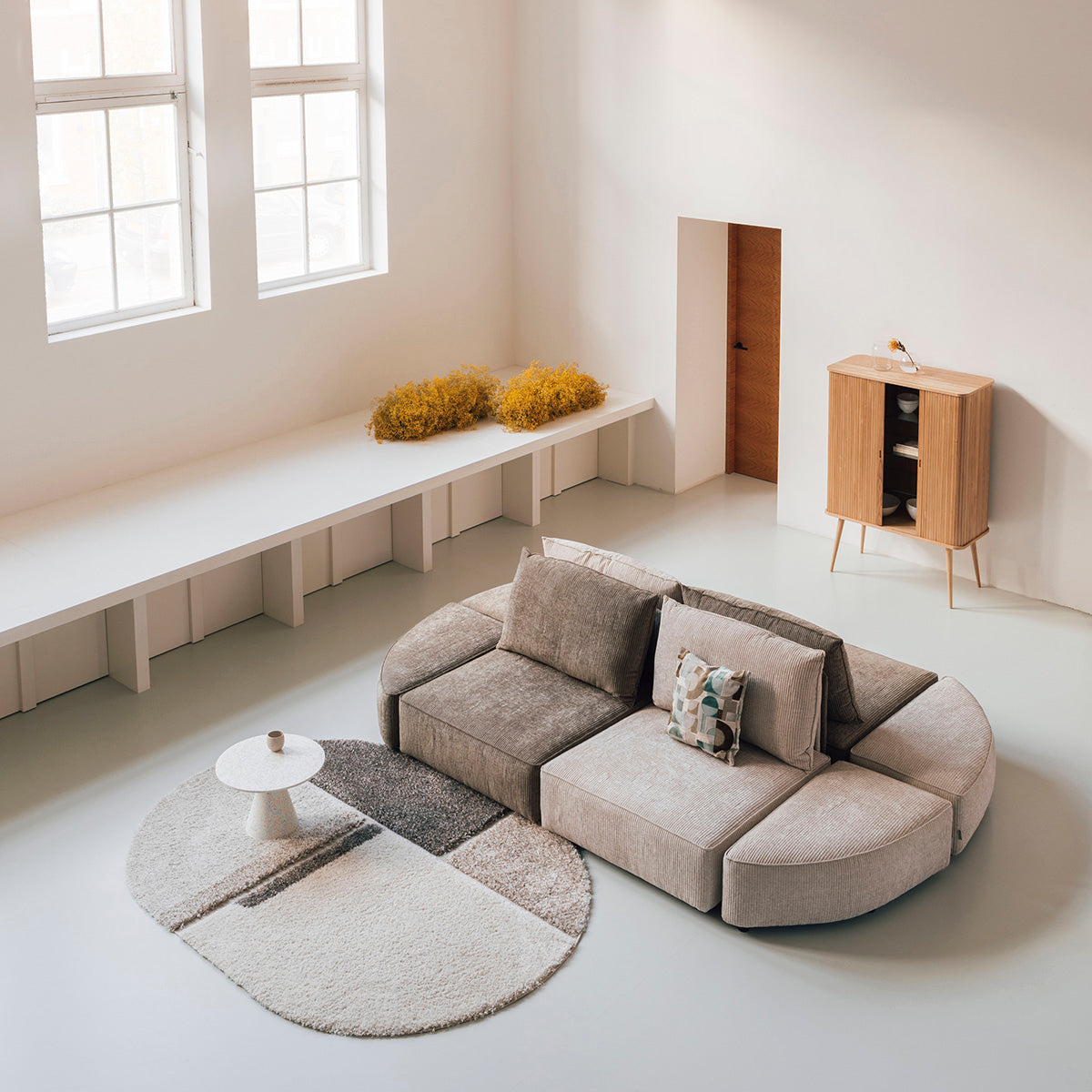 Hunter Sand Pie Pouf Left Element Sofa