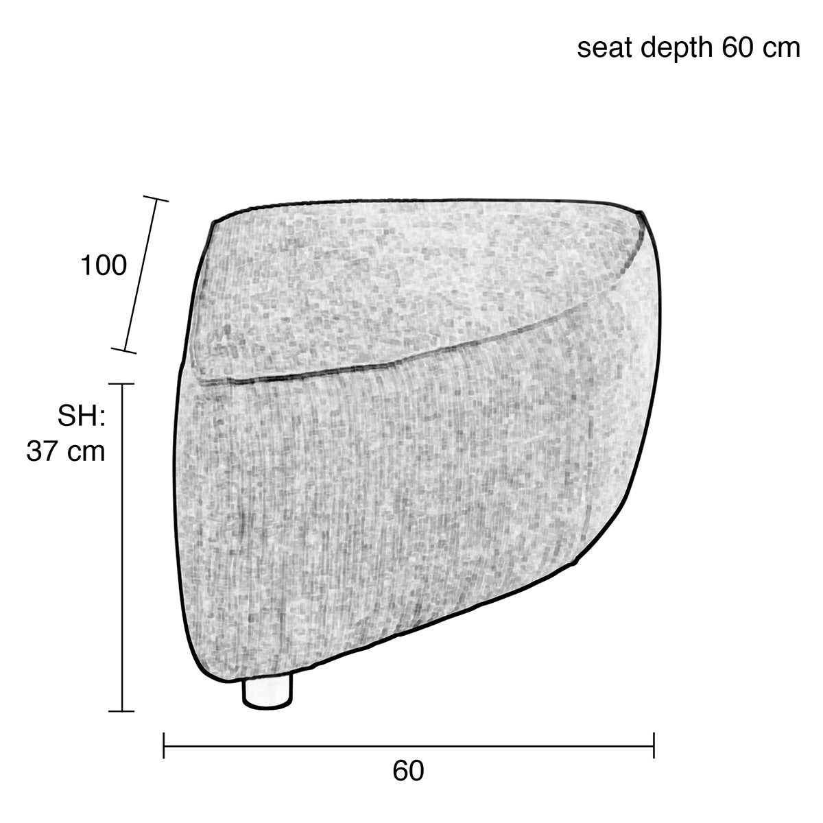 Hunter Sand Pie Pouf Right Element Sofa