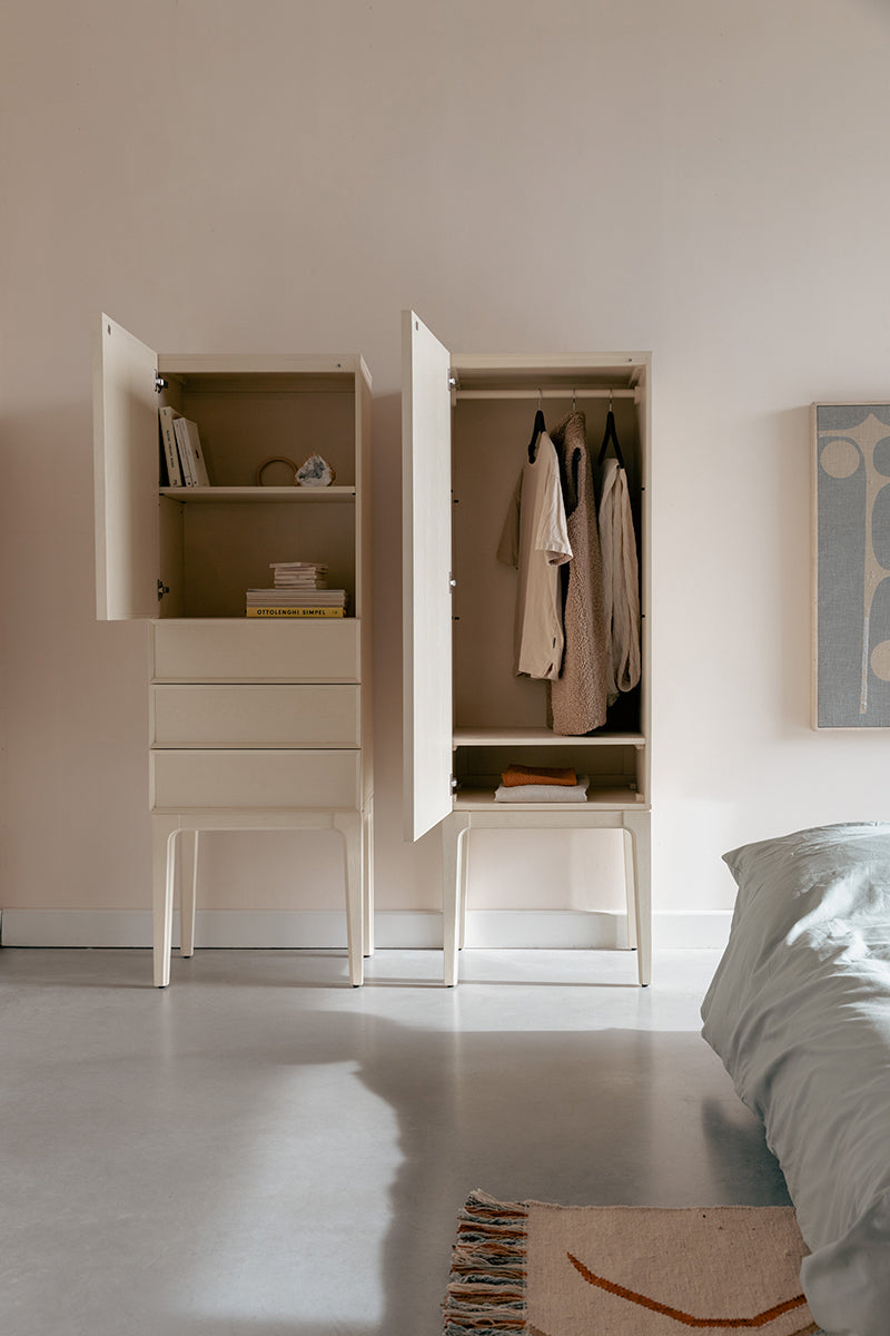 June Beige 1 Door Cabinet - WOO .Design