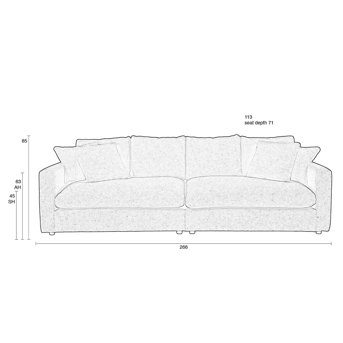 Sense Soft 3 Seater Sofa