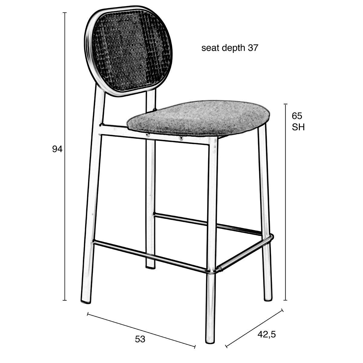 Spike Natural Counter Stool
