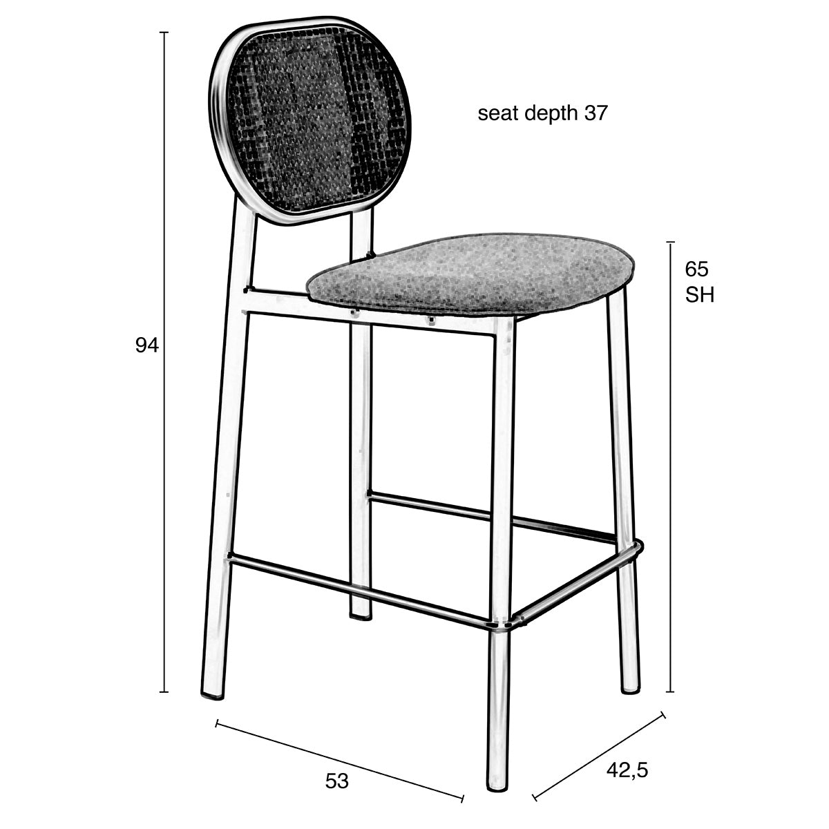 Spike Natural Counter Stool