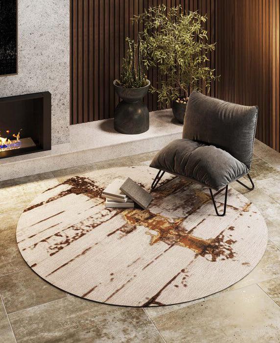 Abstract Grey Round Carpet - WOO .Design
