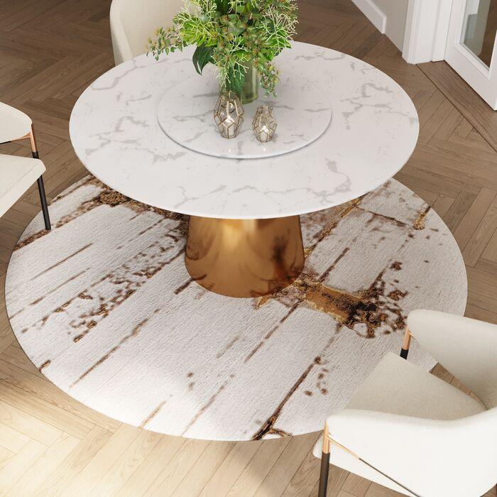 Abstract Grey Round Carpet - WOO .Design