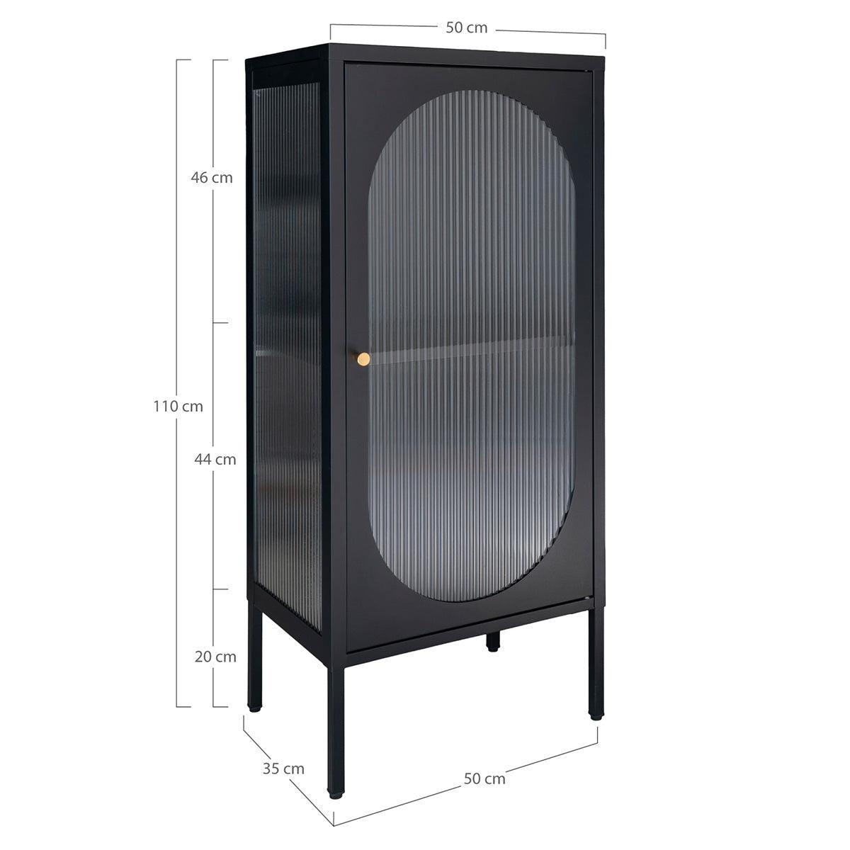 Adelaide Black 1 Door Display Cabinet - WOO .Design