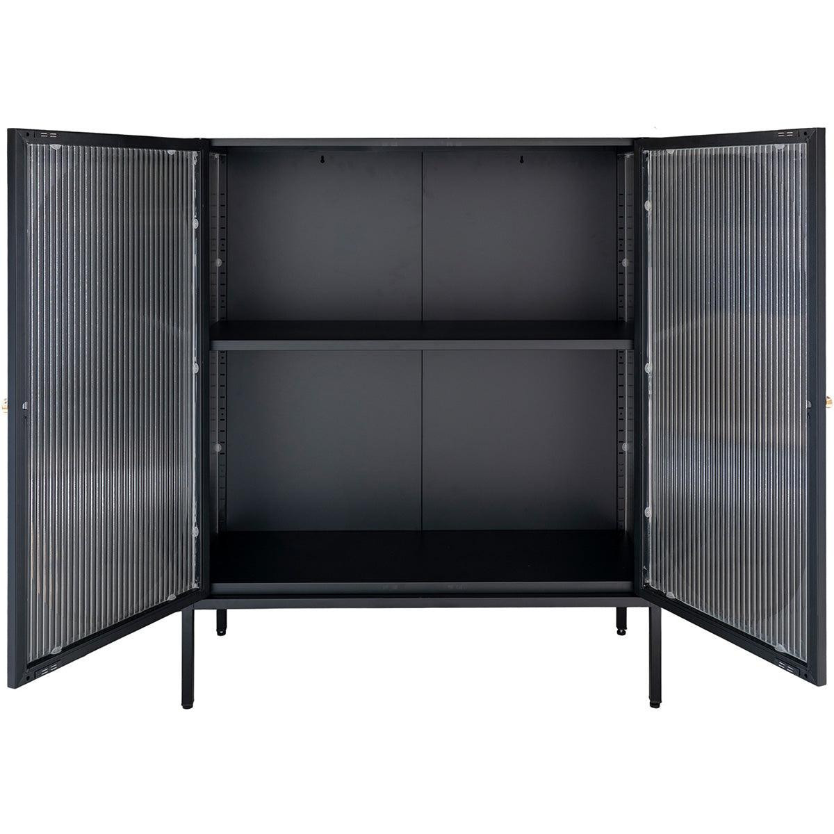 Adelaide Black 2 Doors Display Cabinet - WOO .Design