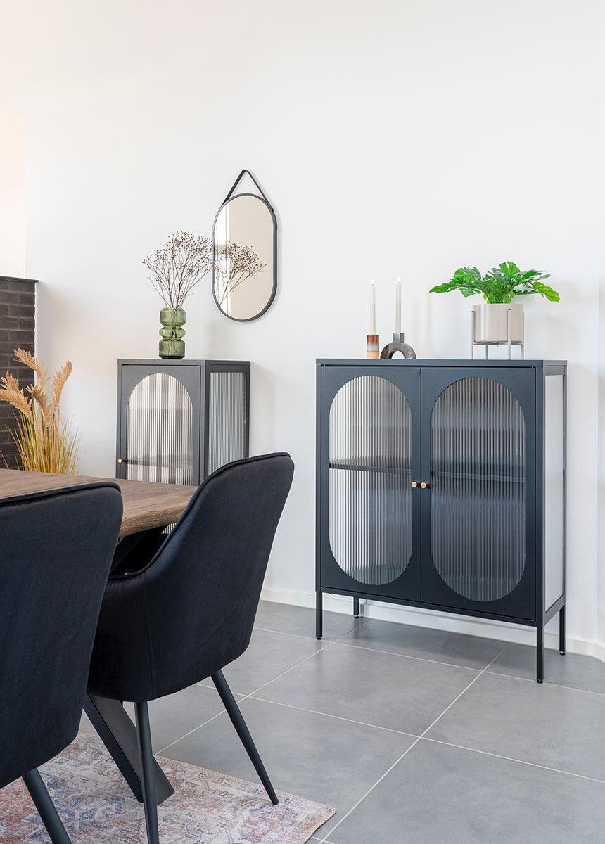 Adelaide Black 2 Doors Display Cabinet - WOO .Design