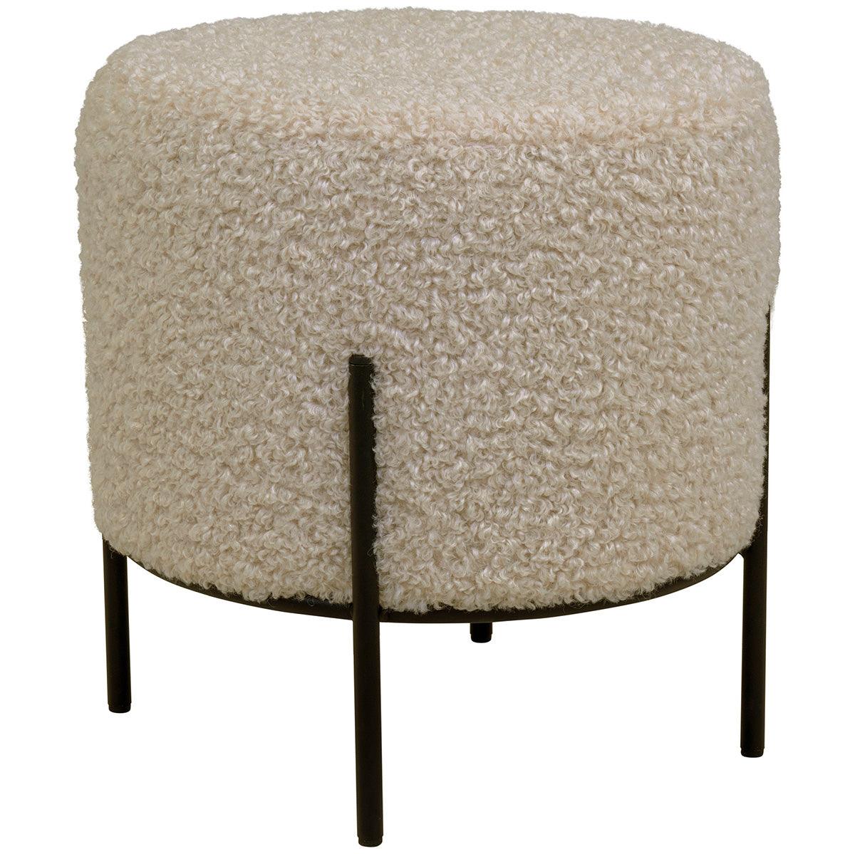 Alford Artificial Lambskin Pouf - WOO .Design