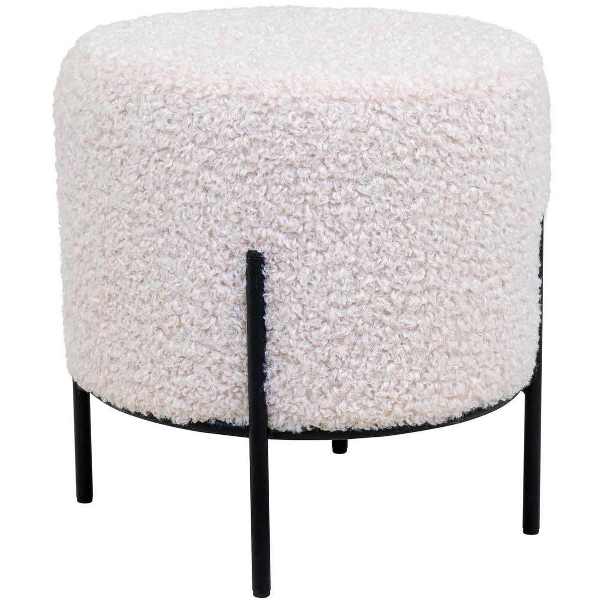 Alford Artificial Lambskin Pouf - WOO .Design