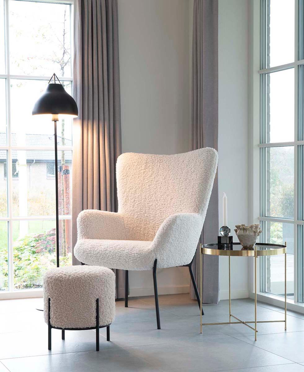 Alford Artificial Lambskin Pouf - WOO .Design