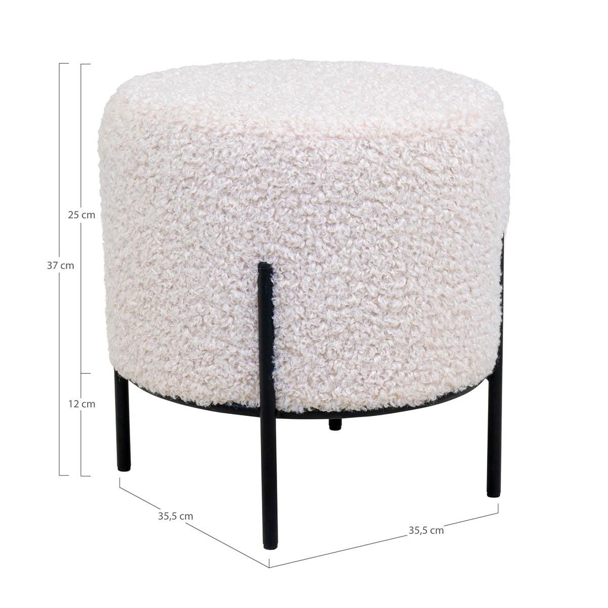 Alford Artificial Lambskin Pouf - WOO .Design