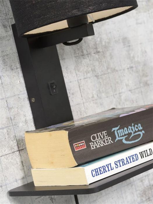 Andes Black Wall Lamp with Shelf - WOO .Design