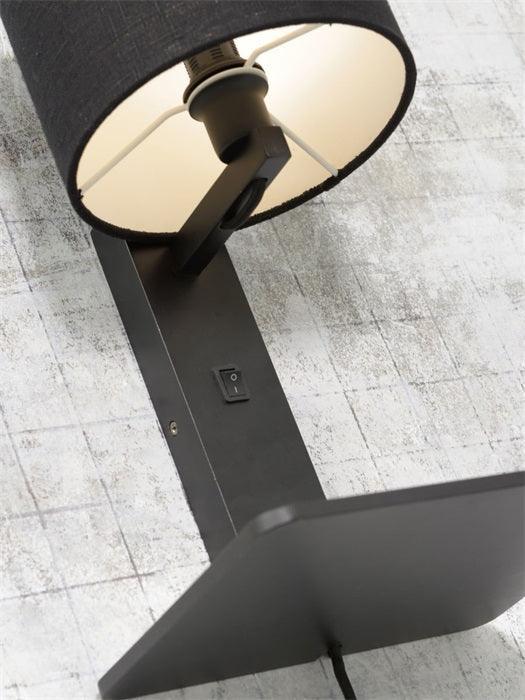 Andes Black Wall Lamp with Shelf - WOO .Design